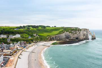 Poster - View to Etretat, France from above