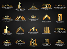 Set And Group Real Estate, Building And Construction Logo Vector Design