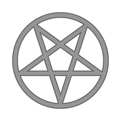 Wall Mural - Pentagram symbol icon on white.