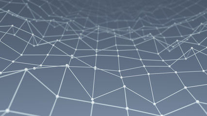 Wall Mural - Wireframe network shape background 3D render