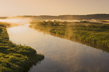 Morning Mist Along The Qu´Appelle  River, Qu´Appelle  River Valley , Saskatchewan, Canada