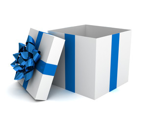 opened gift box concept   3d illustration