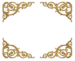 Ornament elements, vintage gold floral designs