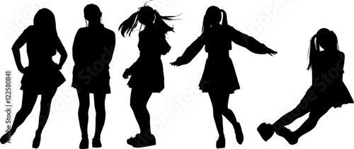 女子高生のシルエット Stock Vector Adobe Stock 女子高生のシルエット Stock Vector Adobe Stock