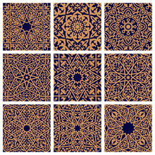 Arabic Seamless Floral Pattern Set For Tile Design