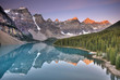 © All Canada Photos - Sunrise at Moraine Lake in the Valley of the Ten Peaks.  Banff National Park, Alberta, Canada.