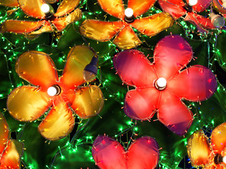 Flower lighting decoration outdoor.