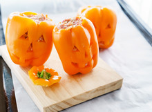 Halloween Jack-o-lanterns Filled With Minced Meat