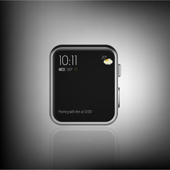 Wall Mural - smart watch isolated with icons on gray background. vector illustration.