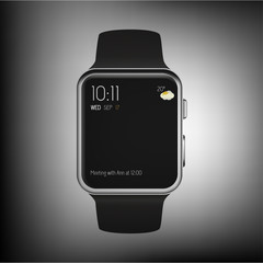 Wall Mural - smart watch isolated with icons on gray background. vector illustration.