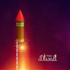 Wall Mural - diwali cracket rocket with sparkle