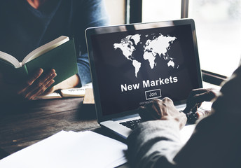 Wall Mural - new markets commerce selling global business marketing concept
