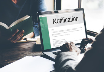 Wall Mural - notification alert icon inbox internet message concept