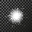 Vector shiny sparkler symbol on the dark background - sizzling sparkles, transparency stellar flare. Shining reflections.