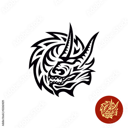 Dragon Tattoo Style Black Logo Head And Rounded Neck Of Dragon Buy This Stock Vector And Explore Similar Vectors At Adobe Stock Adobe Stock - dragon logo roblox