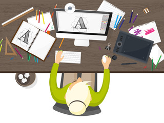 Graphic web design. Drawing and painting. Development. Illustration, sketching, freelance. User interface. UI. Computer, laptop.