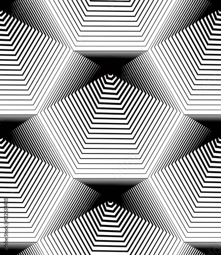 Naklejka samoprzylepna Geometryczne monochromatyczne paski wzór, czarno-białe ve
