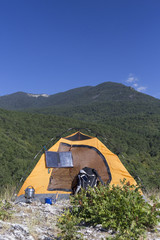 Wall Mural - Camping on the mountain top.
