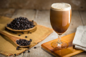 Delicious serving of fresh nitro coffee from the tap organic ingredients 