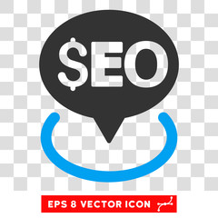 Wall Mural - Seo Geotargeting vector icon. Image style is a flat blue and gray icon symbol.