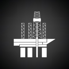 Sticker - Oil sea platform icon