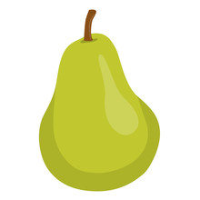 Fresh Juicy Sweet Green Pear Vector Illustration