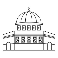 Dome of the Rock on the Temple Mount icon in outline style on a white background vector illustration