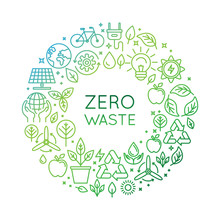Vector Logo Design Template - Zero Waste Concept
