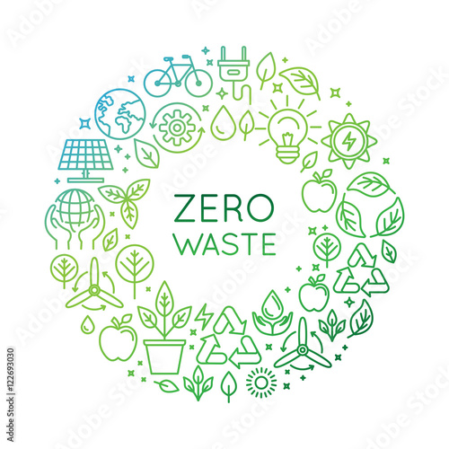 Fotografija Vector logo design template - zero waste concept