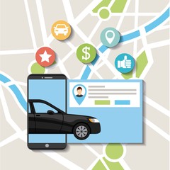 Wall Mural - transport service app technology icon vector illustration design