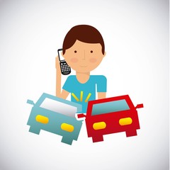 Sticker - car insurance concept icon vector illustration design