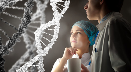 Wall Mural - innovative technologies in science and medicine . mixed media