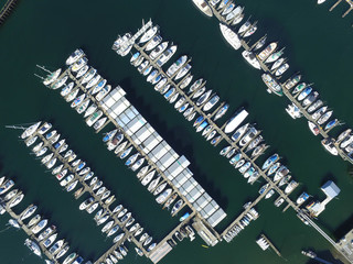 Aerial view of marina