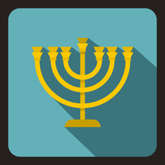 Menorah icon in flat style on a white background vector illustration