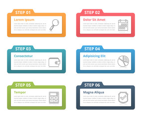 Wall Mural - Infographic Elements - Six Steps