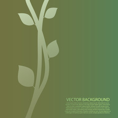  Floral  green design element vector. Tree branch with leaves. F