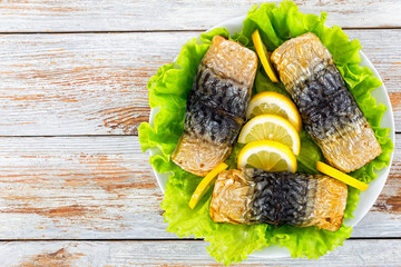 Poster - rolls-up of fillet of mackerel  with grilled vegetables