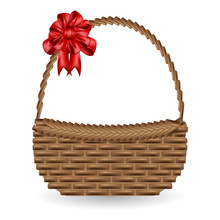 Vector Of Gift Basket And Adorn Bow Ribbon