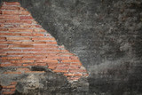Fototapeta Młodzieżowe - Cracked concrete on old brick wall texture background