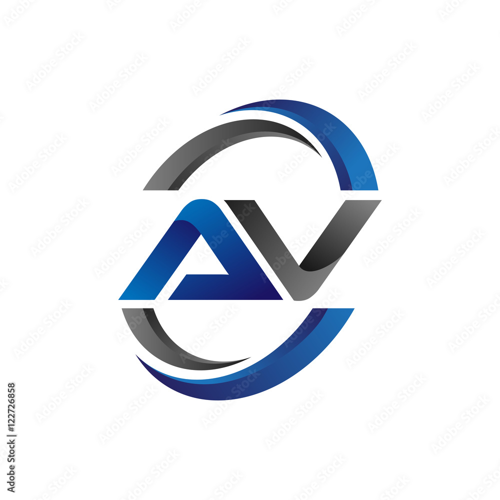 Simple Modern Initial Logo Vector Circle Swoosh av Stock Vector | Adobe ...