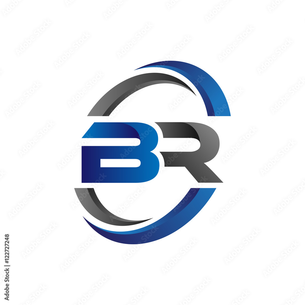 Simple Modern Initial Logo Vector Circle Swoosh br Stock Vector | Adobe ...
