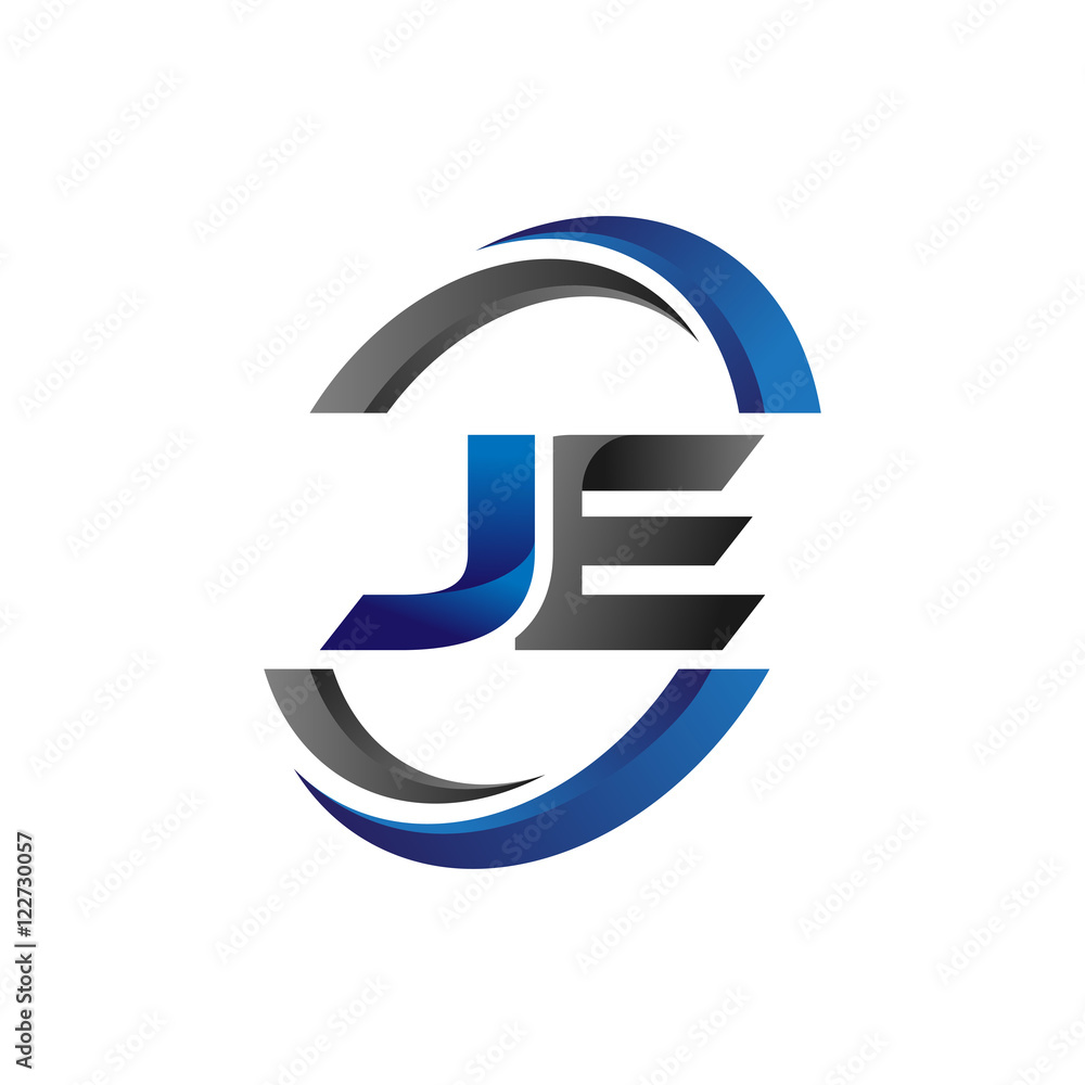 Simple Modern Initial Logo Vector Circle Swoosh je Stock Vector | Adobe ...