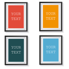 Canvas Print - format paper design vector with text, picture frame and shadow