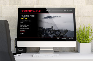 Wall Mural - workspace with video on demand