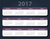 Fototapeta  - Calendar 2017 year vector design template.
