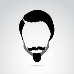 Wall Mural - Hipster hairstyle vector icon.