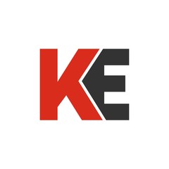 KE letter initial logo design