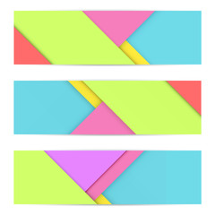 Wall Mural - Colorful Banner of Unusual modern material design. Flat geometric style. Abstract Vector Illustration.