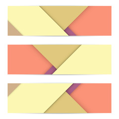 Wall Mural - Colorful Banner of Unusual modern material design. Flat geometric style. Abstract Vector Illustration.
