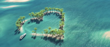 Heart-shaped Tropical Island